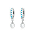 Turquoise Pendent Earrings Shell Bead Drop Earrings
